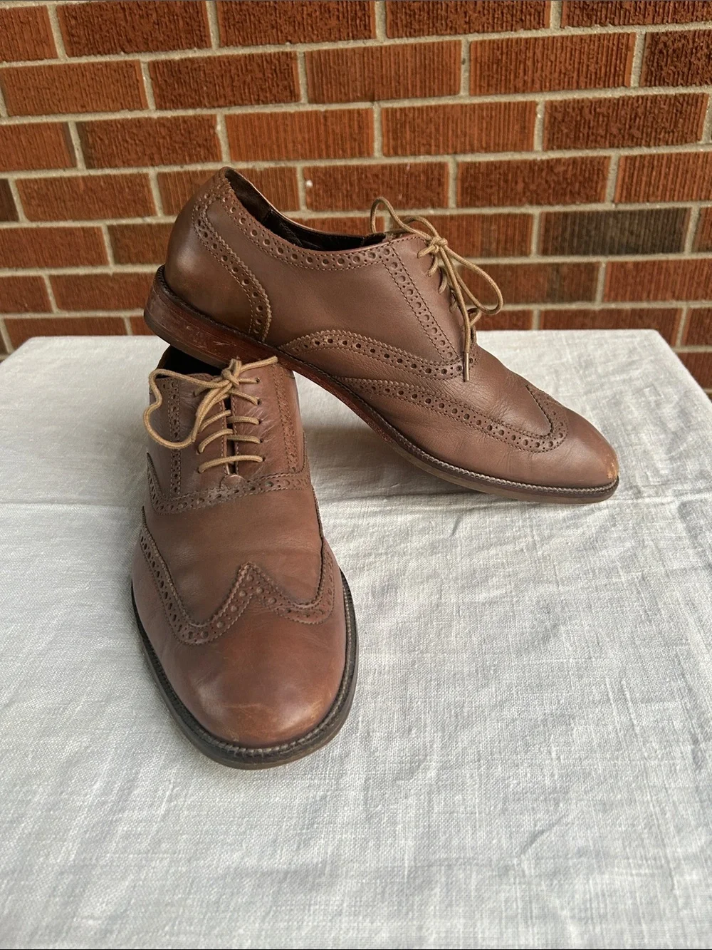Cole Haan Men's Classic Brown Leather Wingtip Oxford Shoes